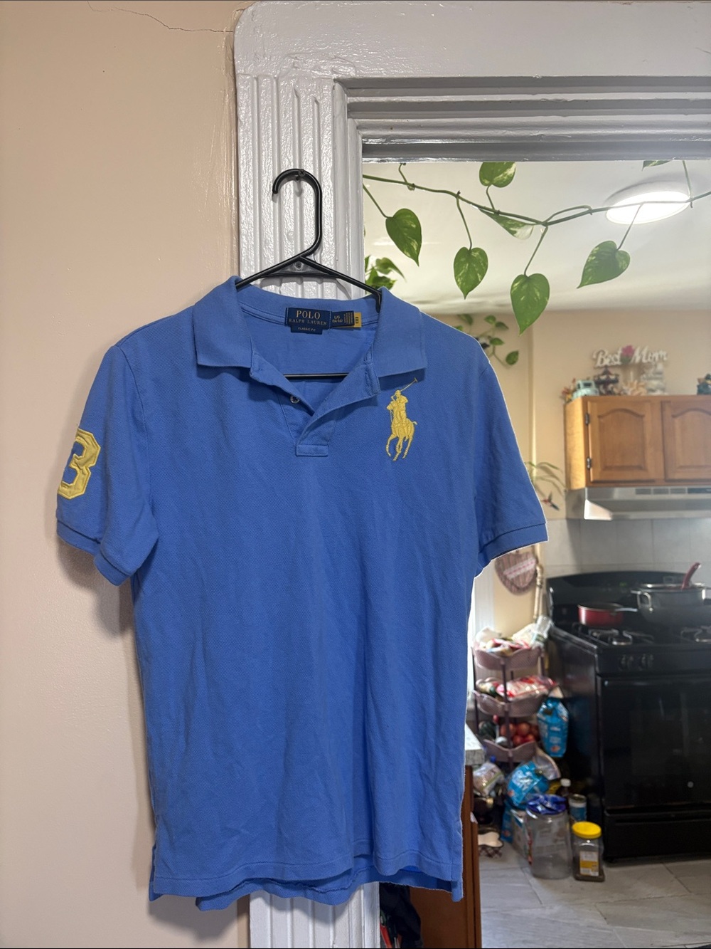 Polo by Ralph Lauren Blue Short Sleeve Polo with Yellow Pony